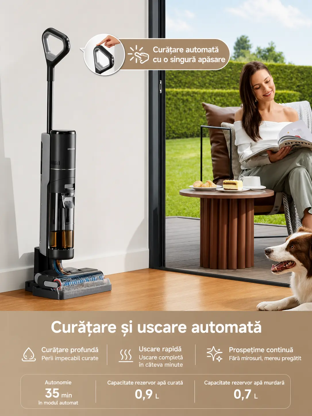 Aspirator vertical cu mop 2-în-1 — imagine 4