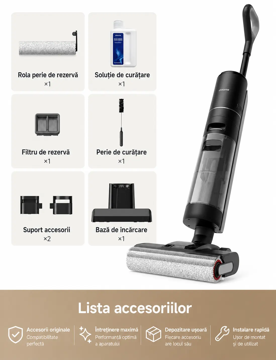 Aspirator vertical cu mop 2-în-1 — imagine 6